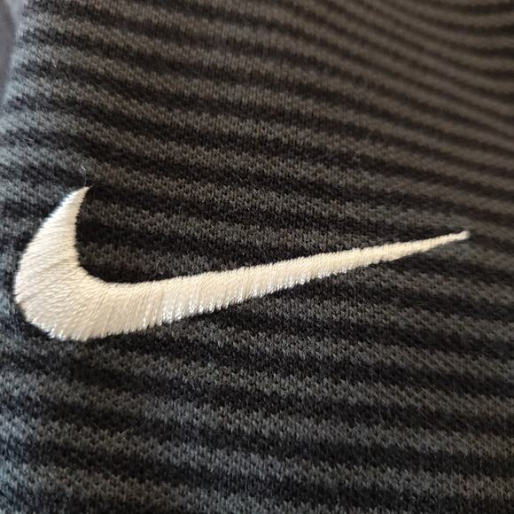 NIKE Team USA Polo Women's XL Collared Black Gray Striped Short Sleeve Buttons - Picture 12 of 16